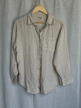 100% Pure Linen Button Down Shirt (Size M)